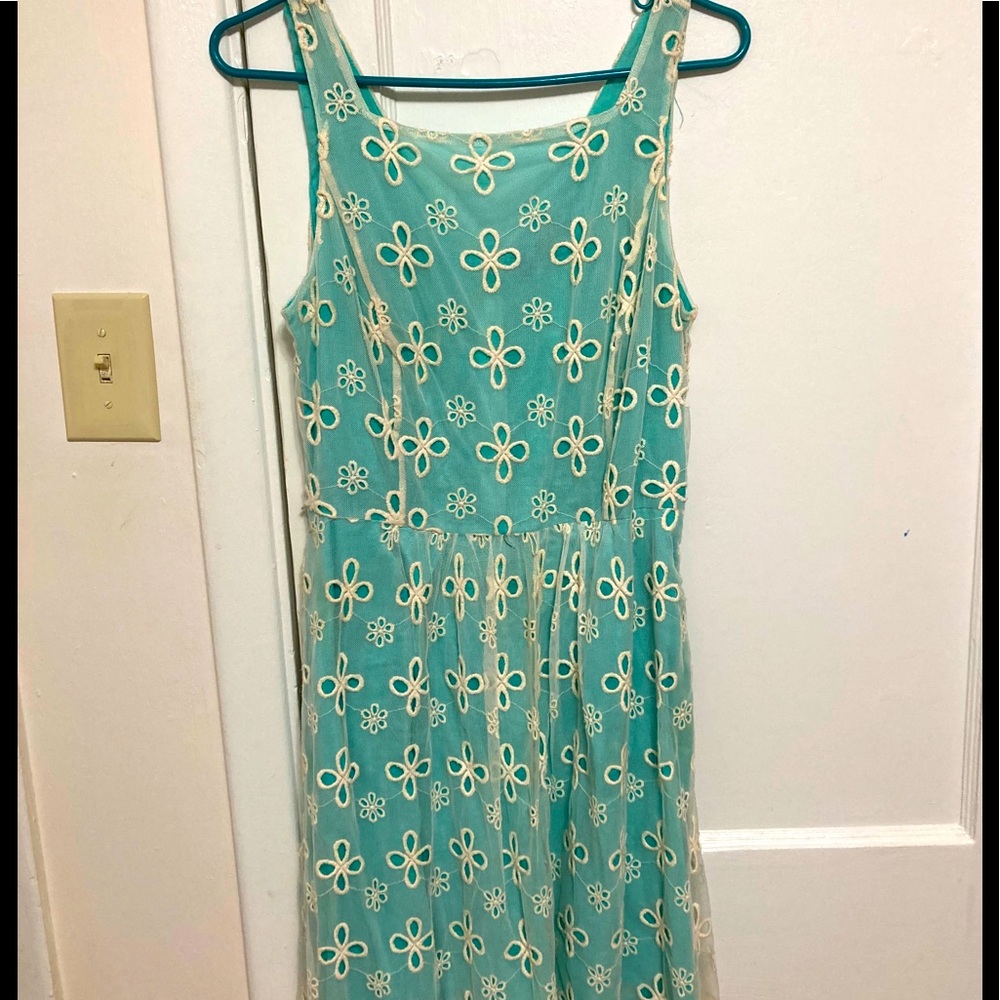 Turquoise dress by Jennifer Lopez